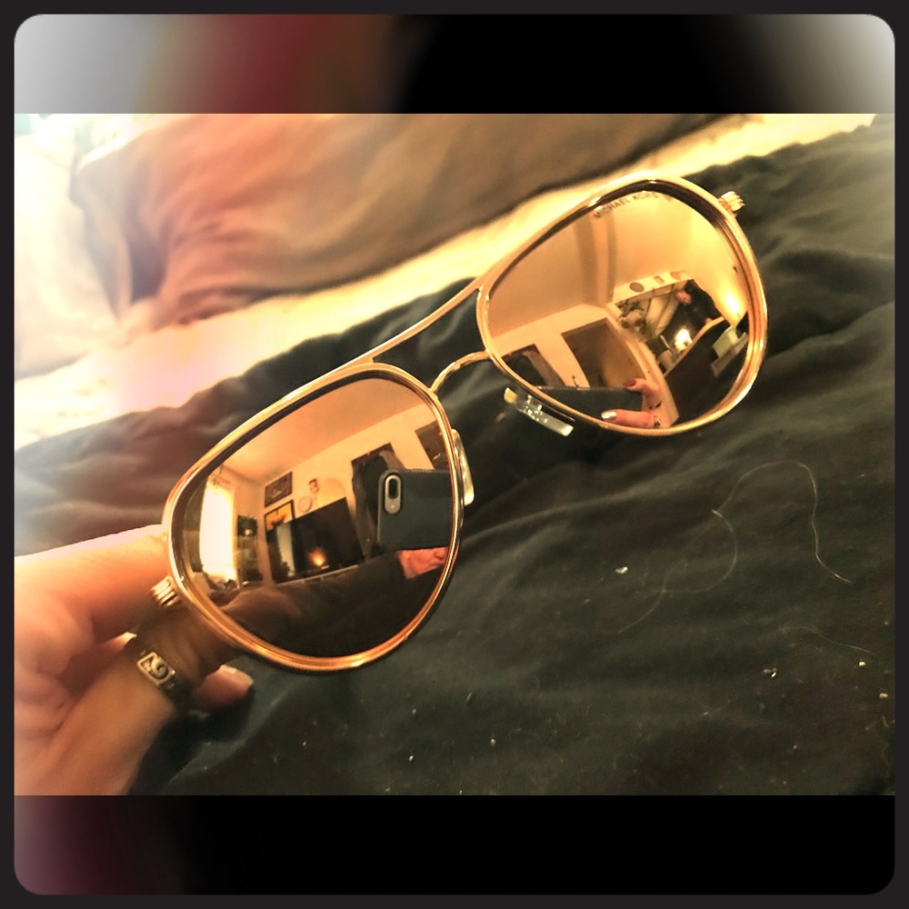 Michael Kors Rose Gold Aviator Sunglasses NWT